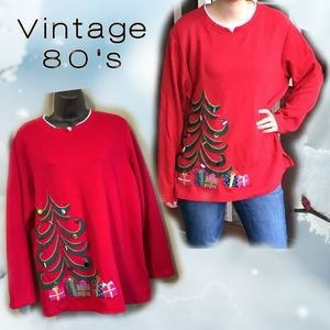🗺️ Ugly Christmas Sweater Vintage 80's Authentic Tacky Christmas Sweater Party